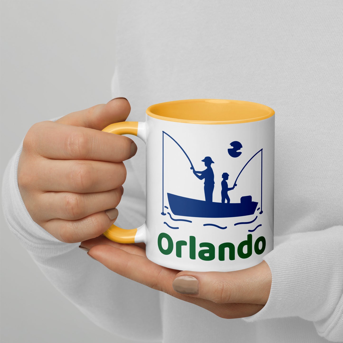 ORLANDO FLORIDA FISHERMAN Mug with Color Inside - Orlando Florida FISHING Mugs