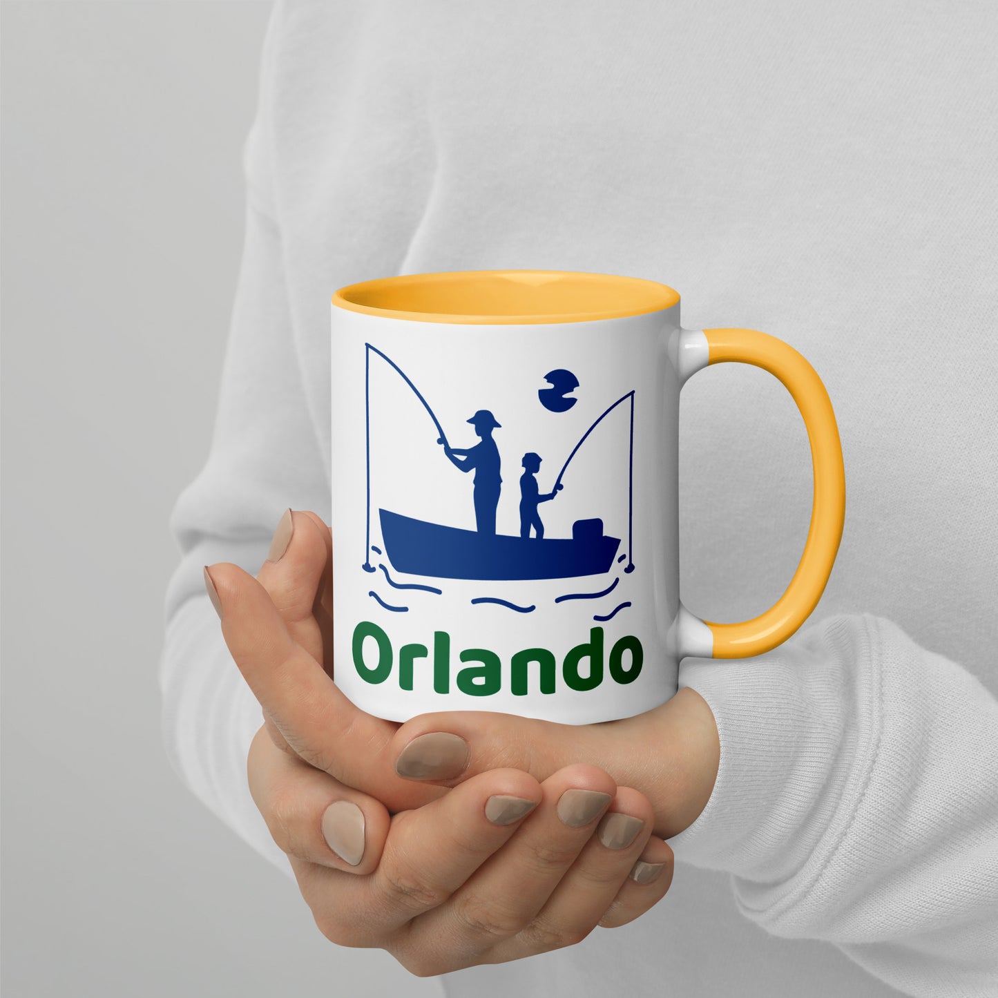 ORLANDO FLORIDA FISHERMAN Mug with Color Inside - Orlando Florida FISHING Mugs