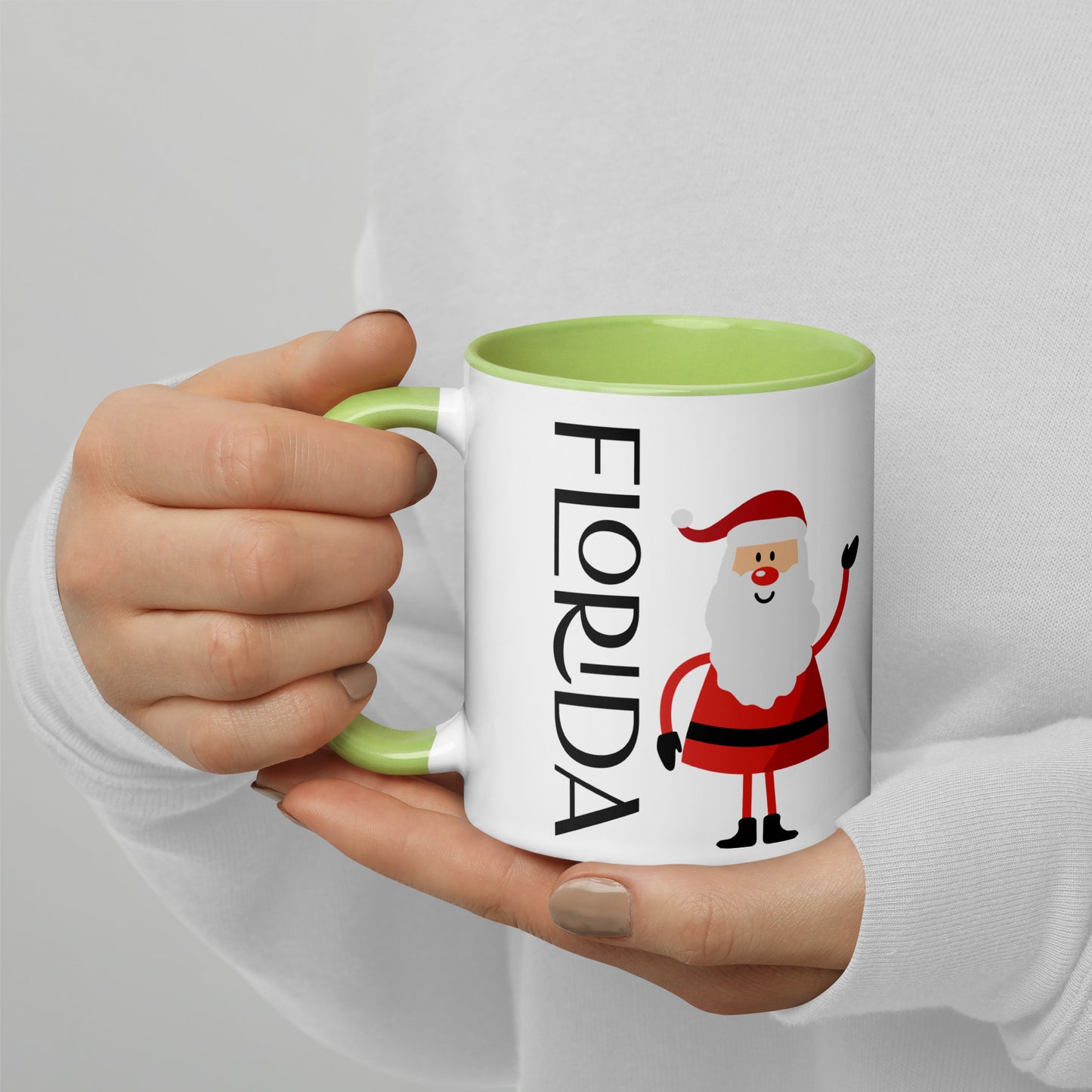 FLORIDA SANTA Mug with Several Colors Inside - Florida SANTA CLAUS Christmas Mugs