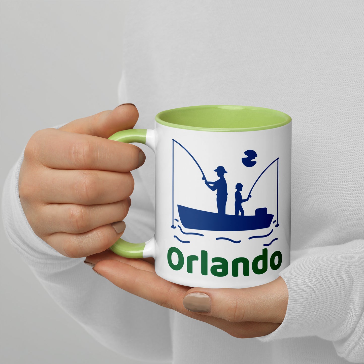 ORLANDO FLORIDA FISHERMAN Mug with Color Inside - Orlando Florida FISHING Mugs