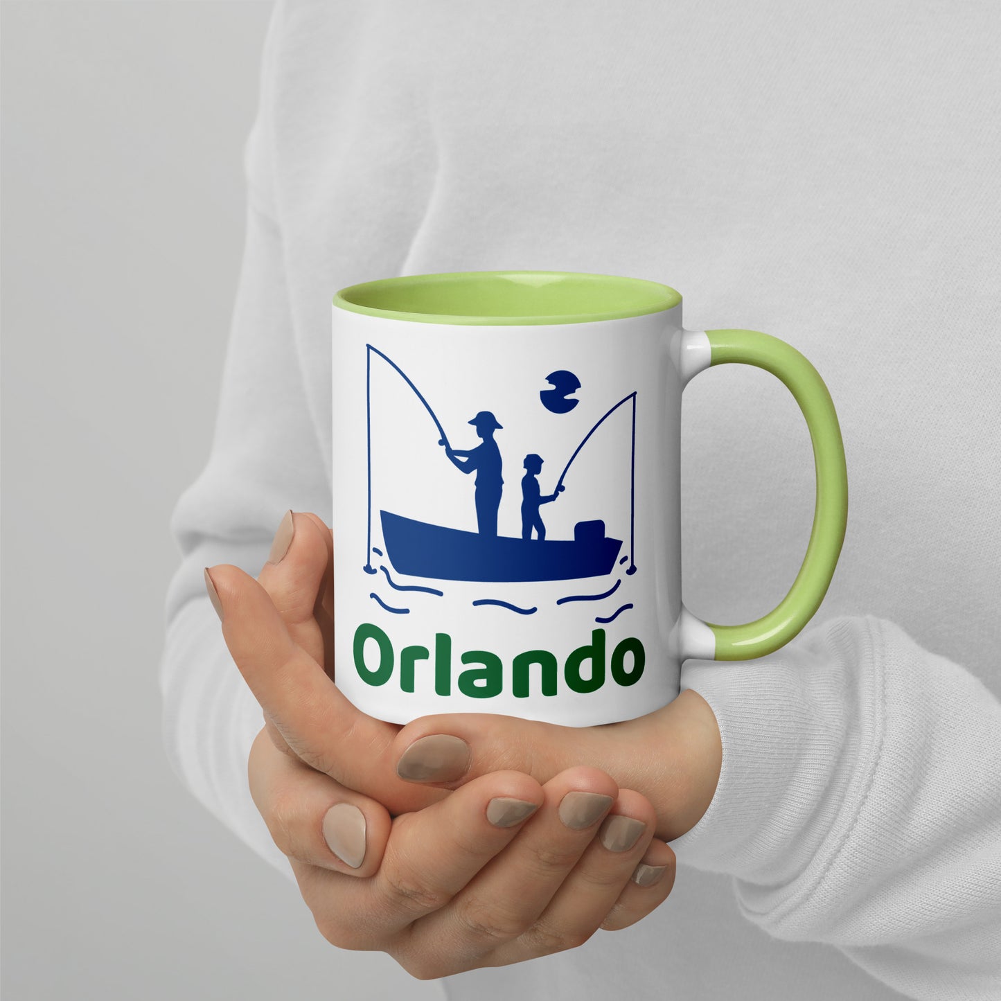 ORLANDO FLORIDA FISHERMAN Mug with Color Inside - Orlando Florida FISHING Mugs