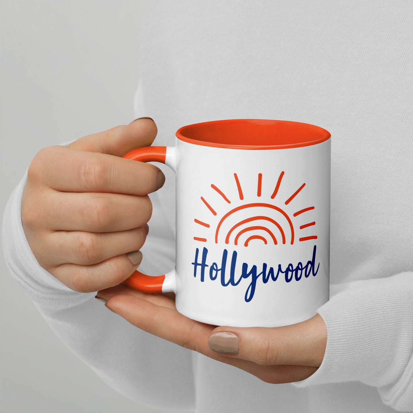 HOLLYWOOD SUNSHINE Mug with Color Inside - HOLLYWOOD Florida Sun Mugs - Hollywood Coffee Mug
