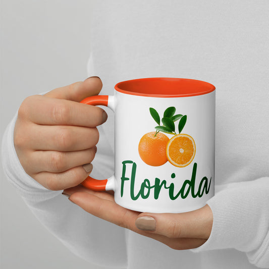 FLORIDA ORANGES Mug with Color Inside - Florida Oranges Mugs - FL Orange Mugs V2