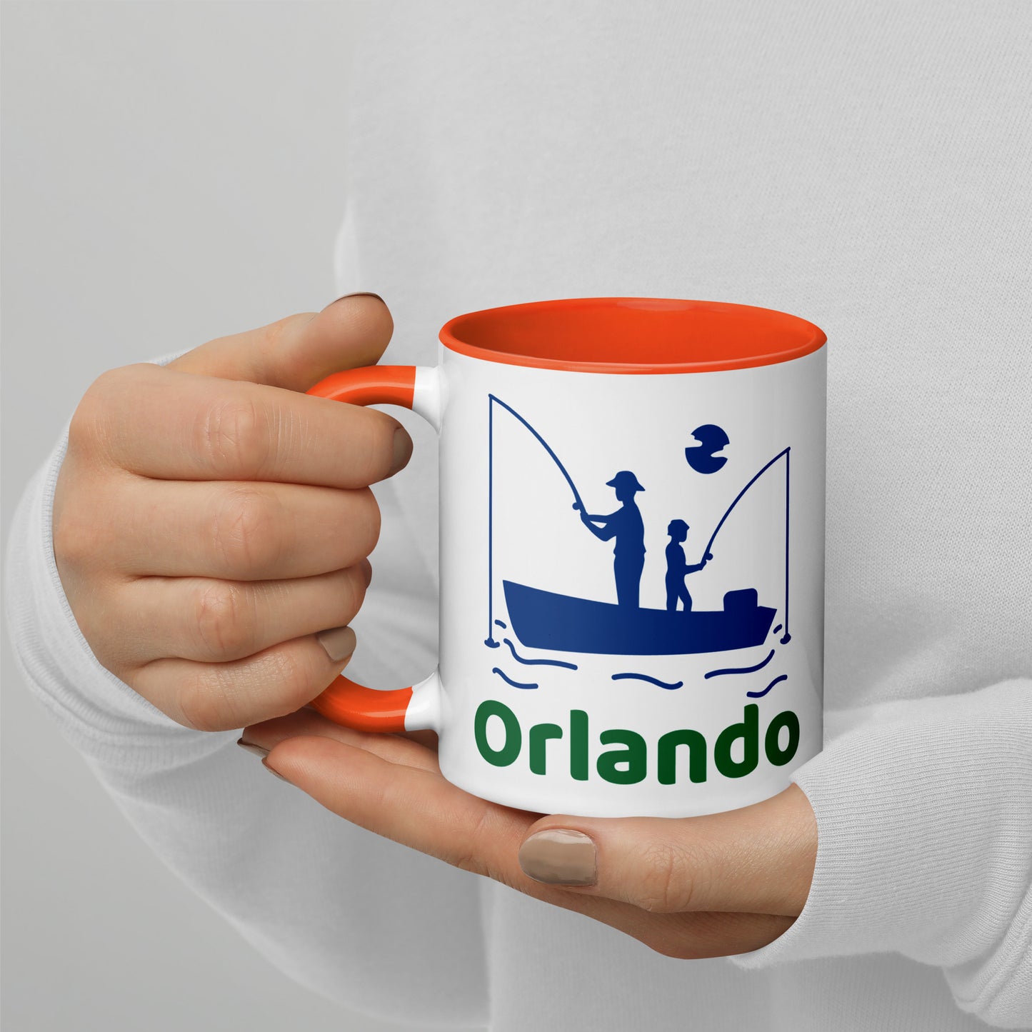 ORLANDO FLORIDA FISHERMAN Mug with Color Inside - Orlando Florida FISHING Mugs