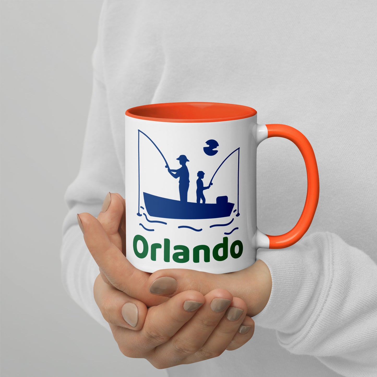 ORLANDO FLORIDA FISHERMAN Mug with Color Inside - Orlando Florida FISHING Mugs
