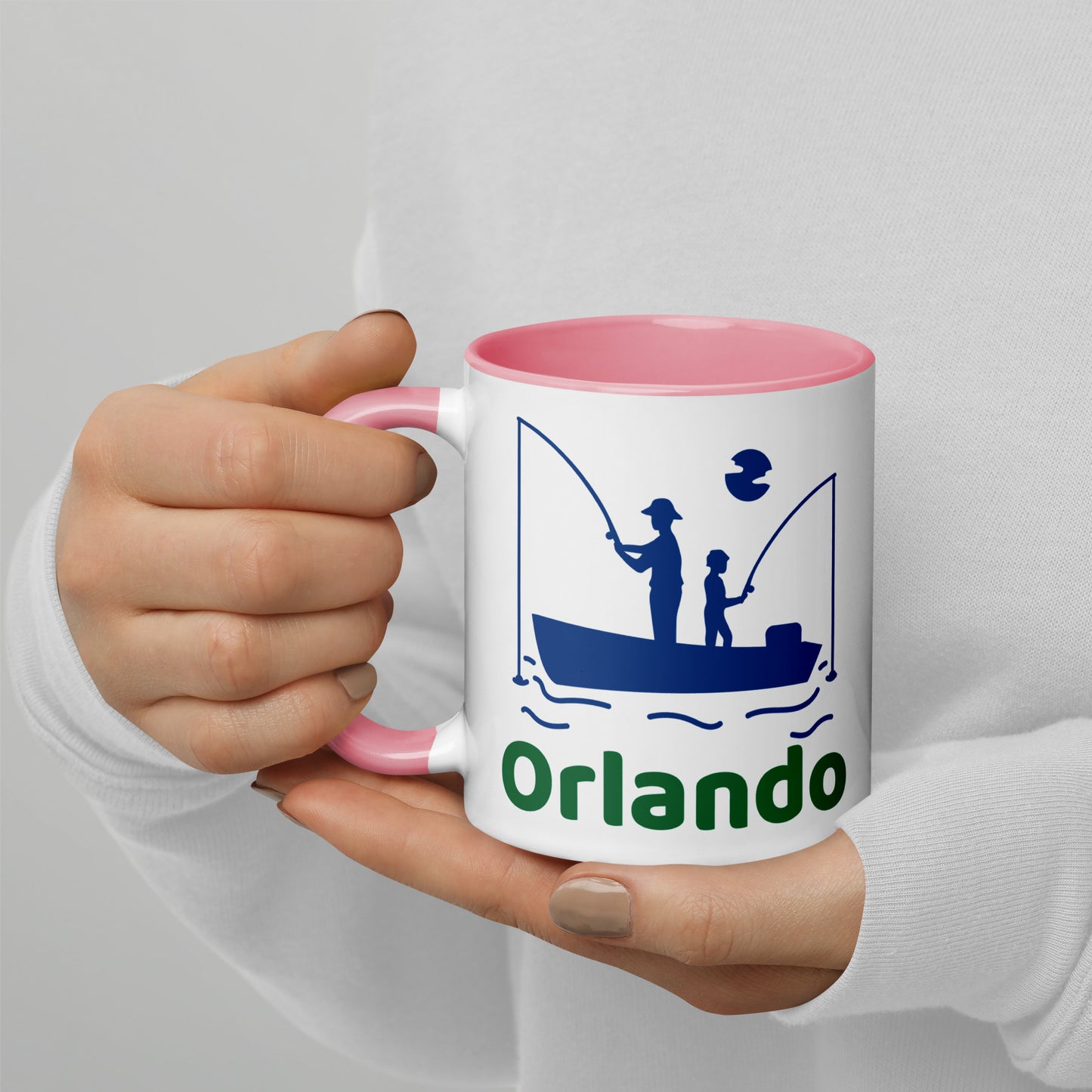 ORLANDO FLORIDA FISHERMAN Mug with Color Inside - Orlando Florida FISHING Mugs