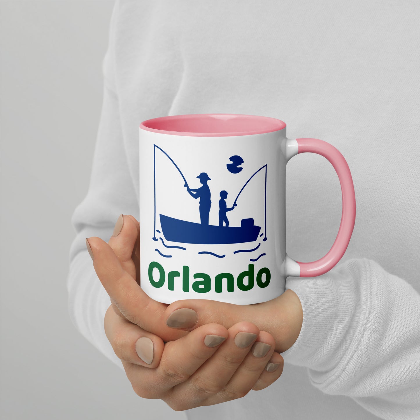ORLANDO FLORIDA FISHERMAN Mug with Color Inside - Orlando Florida FISHING Mugs