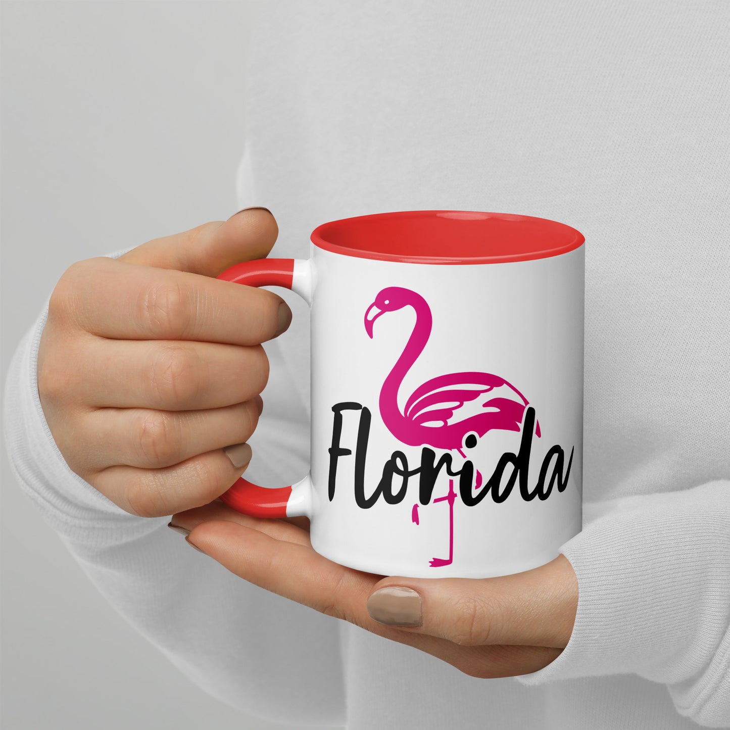 FLORIDA FLAMINGO Mug with Color Inside - Florida Flamingo Mug