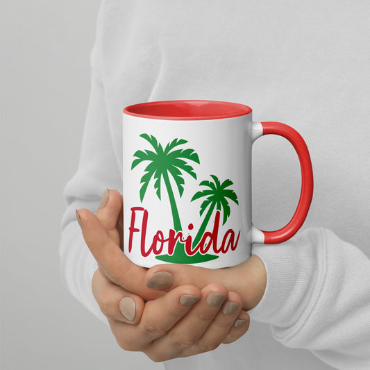 FLORIDA PALM TREE Mug with Color Inside - Florida Palm Tree Coffee Mug