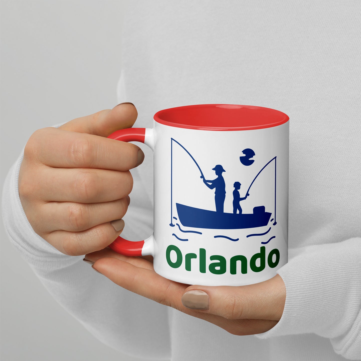 ORLANDO FLORIDA FISHERMAN Mug with Color Inside - Orlando Florida FISHING Mugs