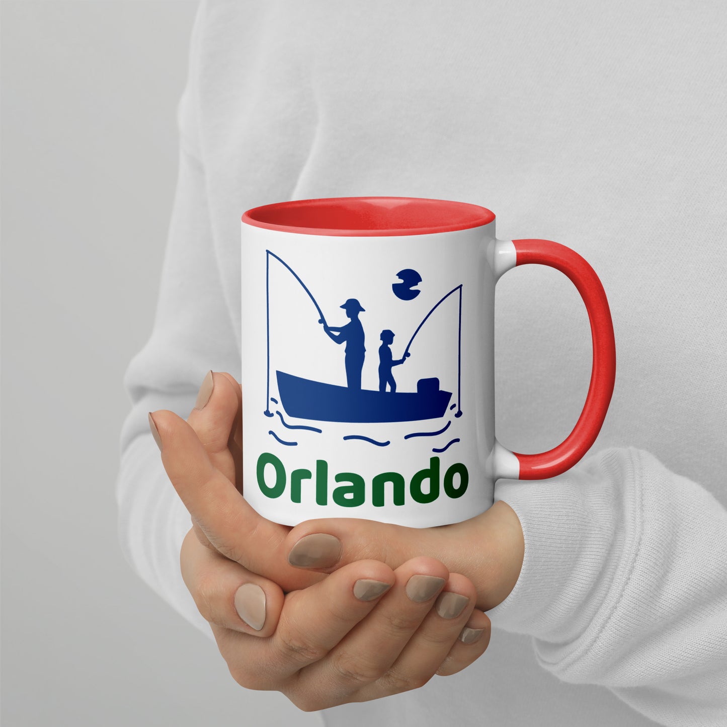 ORLANDO FLORIDA FISHERMAN Mug with Color Inside - Orlando Florida FISHING Mugs