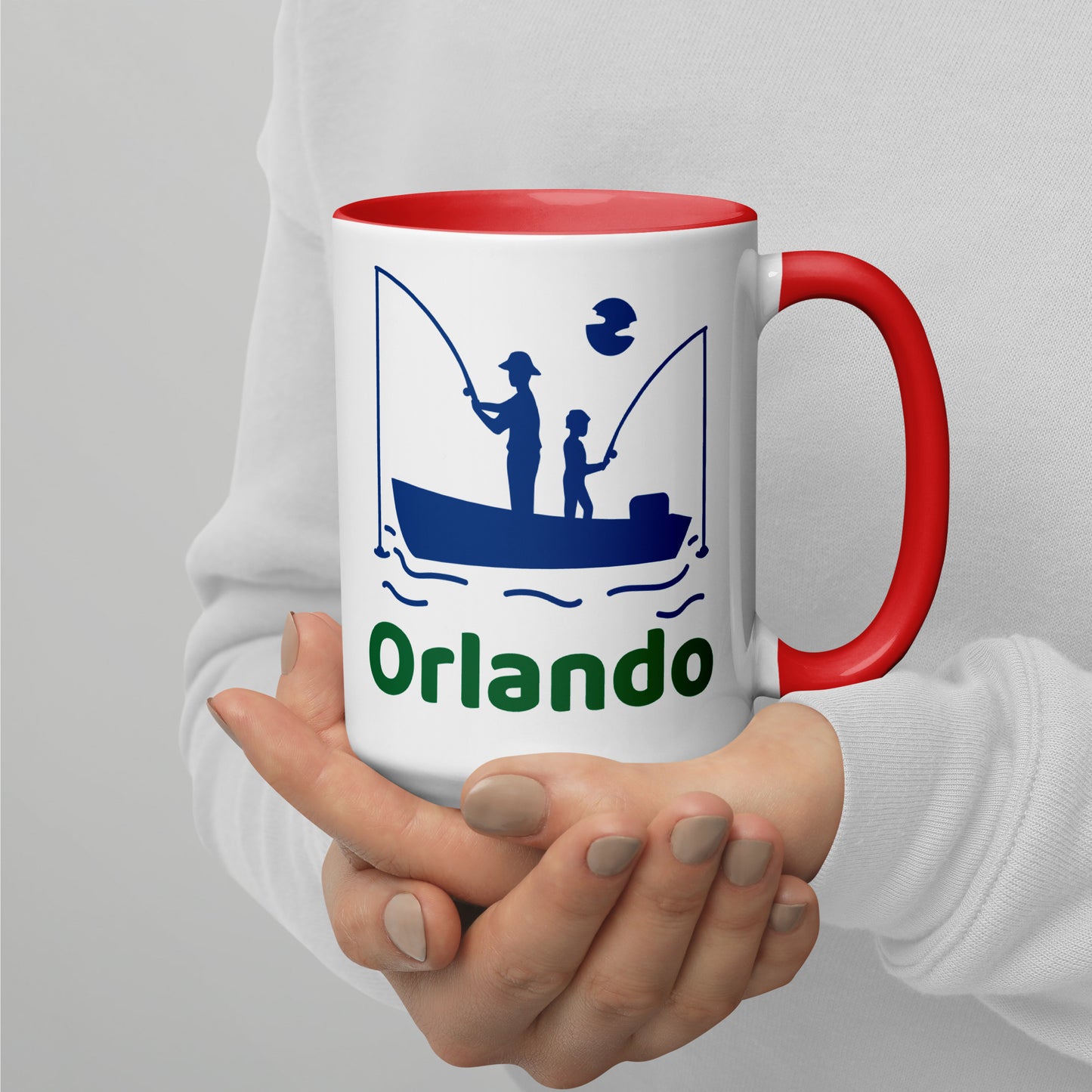 ORLANDO FLORIDA FISHERMAN Mug with Color Inside - Orlando Florida FISHING Mugs