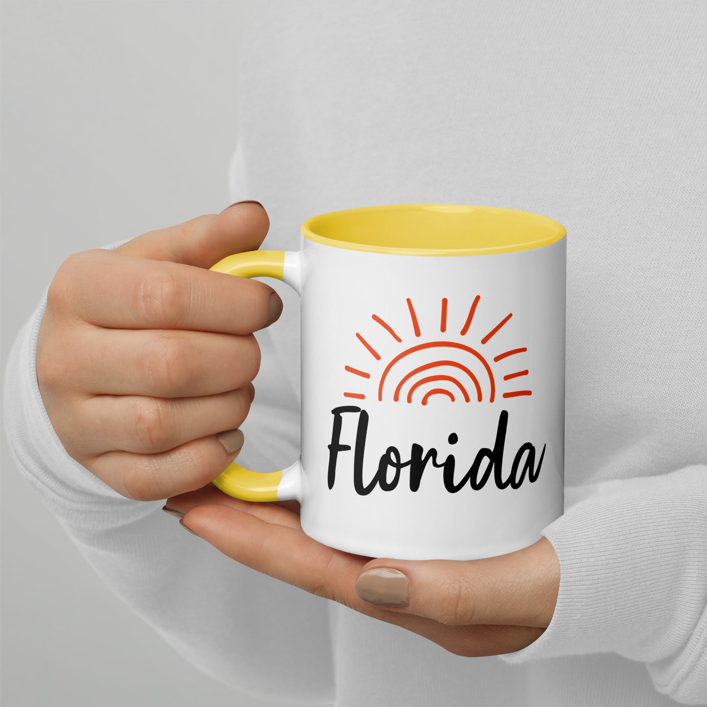 FLORIDA SUNSHINE Mug with Color Inside - Florida Sun Mugs