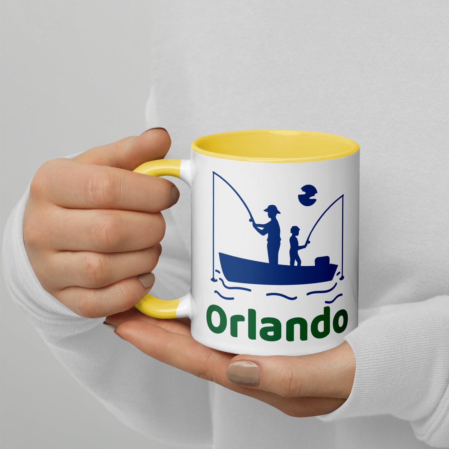 ORLANDO FLORIDA FISHERMAN Mug with Color Inside - Orlando Florida FISHING Mugs