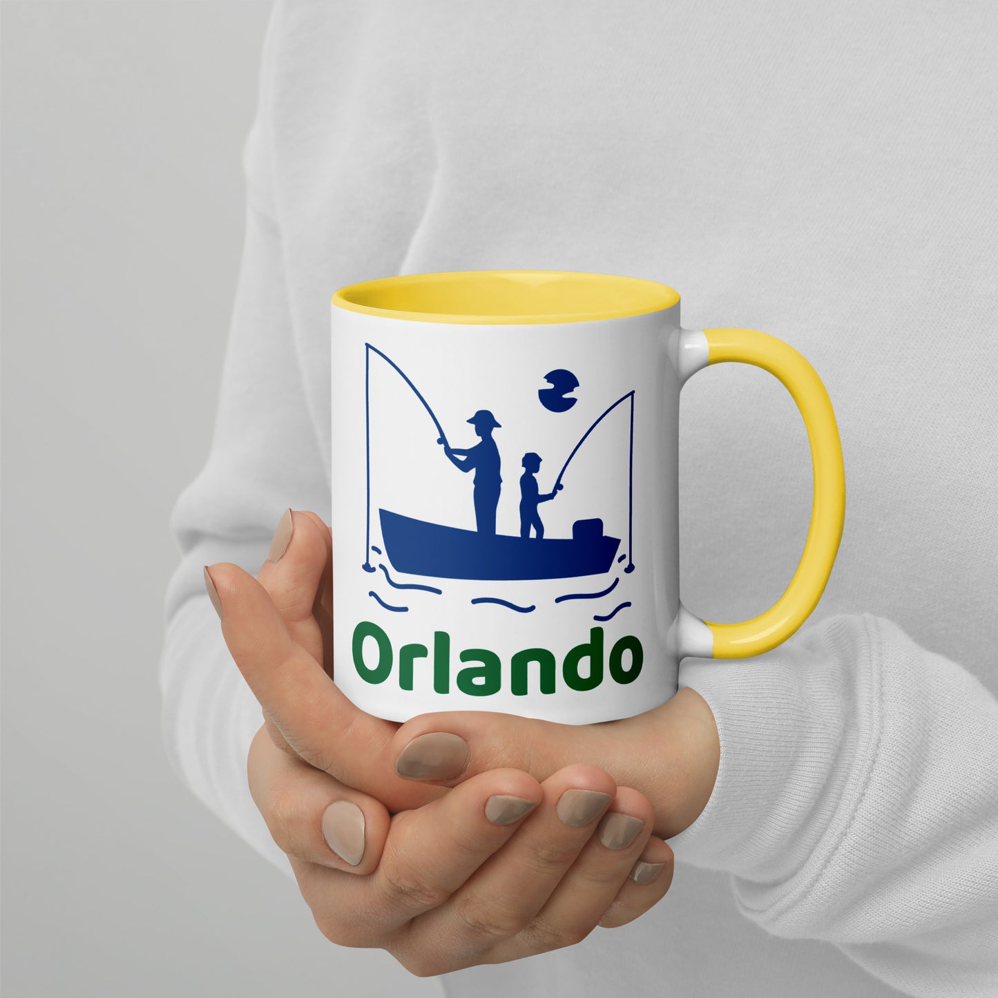 ORLANDO FLORIDA FISHERMAN Mug with Color Inside - Orlando Florida FISHING Mugs
