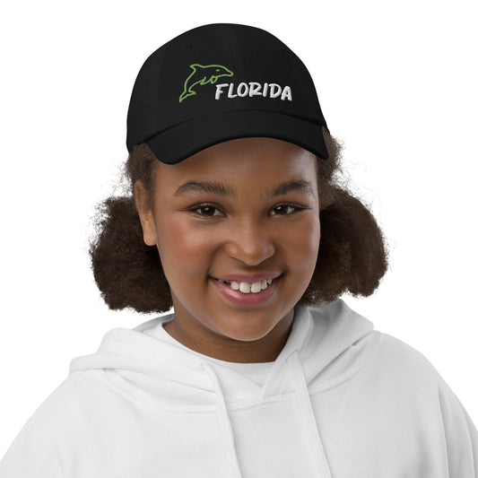 FLORIDA YOUTH BASEBALL HAT W/ DOLPHIN - Youth / Kids / Child Baseball Cap