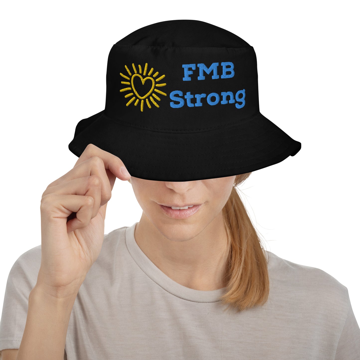 FMB STRONG W/ SUN & HEART - FORT MYERS BEACH FLORIDA - Bucket Hat - Big Accessories