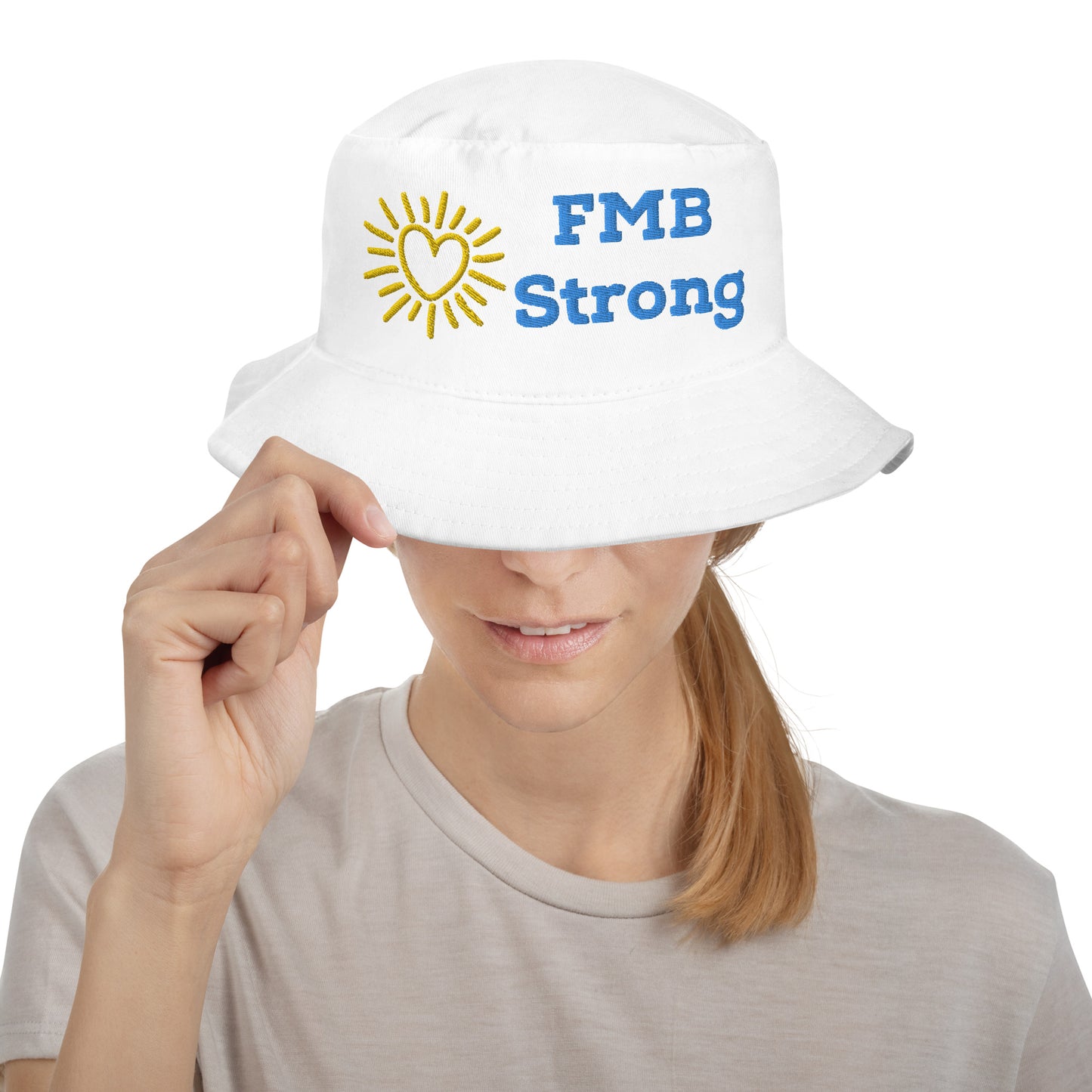 FMB STRONG W/ SUN & HEART - FORT MYERS BEACH FLORIDA - Bucket Hat - Big Accessories