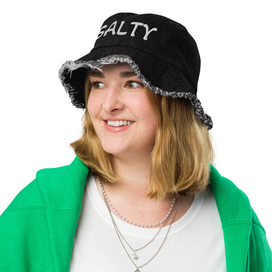 SALTY - Distressed denim bucket hat - Florida Salty