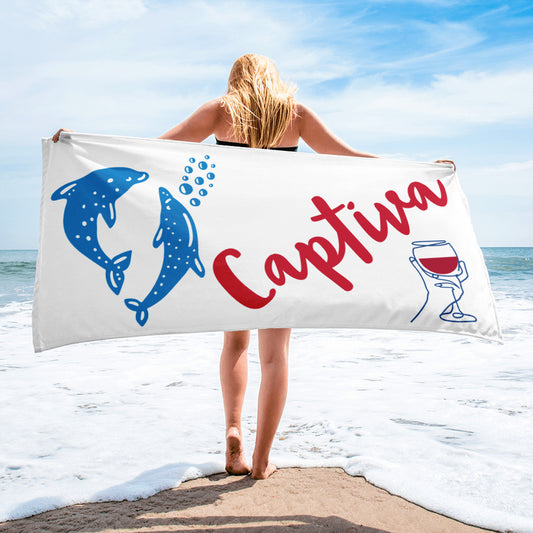 FLORIDA BEACH Towel -- CAPTIVA W/ DOLPHINS