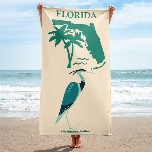 Florida Beach Towel w/ Bird