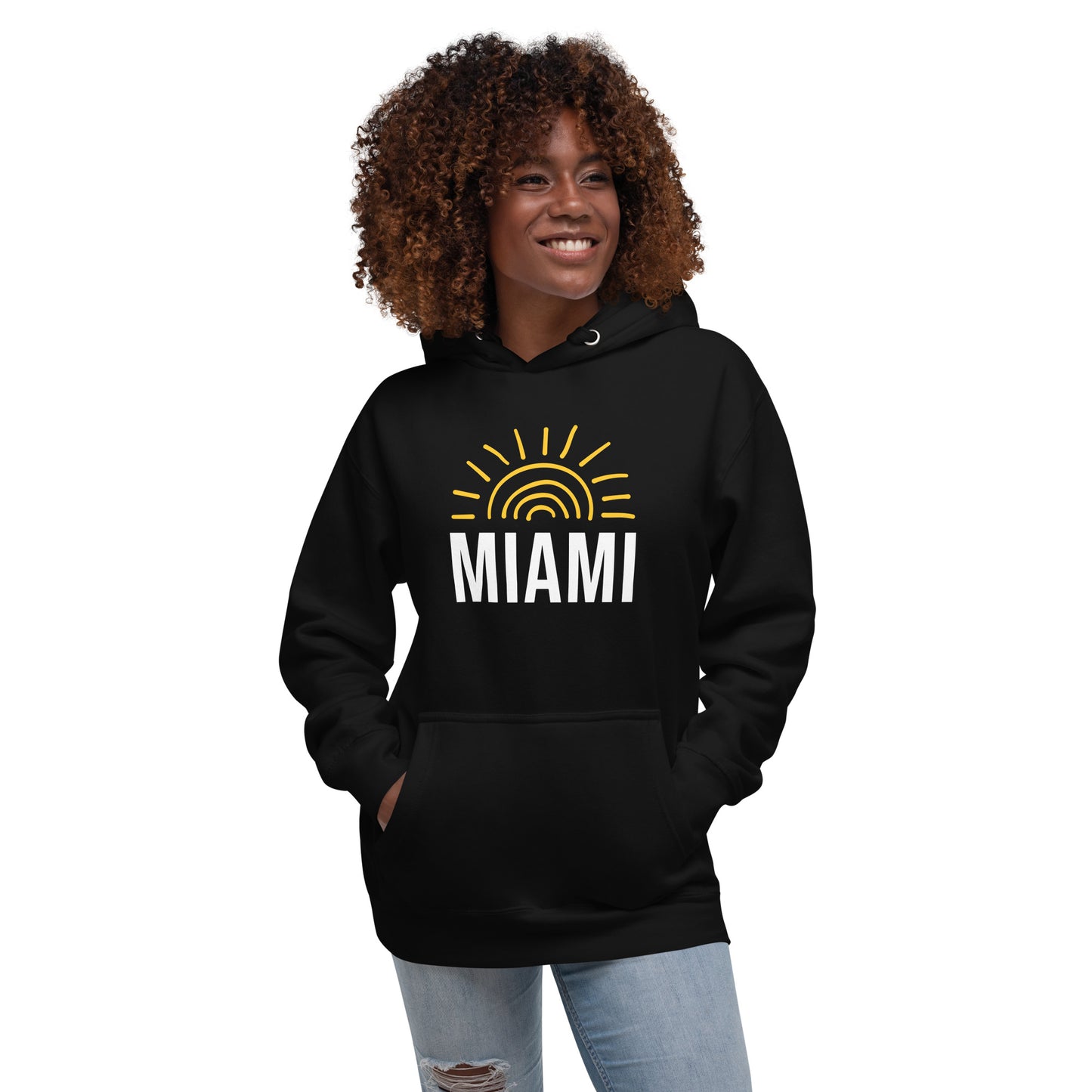MIAMI FLORIDA HOODIE W/ SUN - Unisex Premium Hoodie - Cotton Heritage M2580