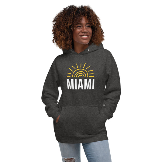 MIAMI FLORIDA HOODIE W/ SUN - Unisex Premium Hoodie - Cotton Heritage M2580