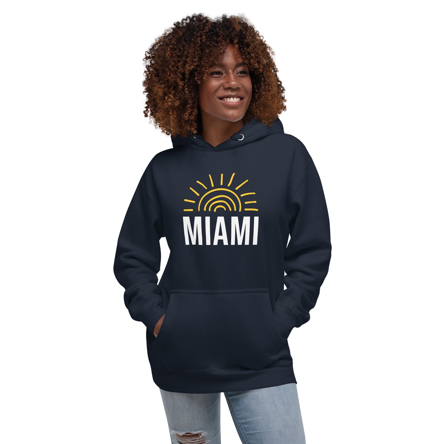 MIAMI FLORIDA HOODIE W/ SUN - Unisex Premium Hoodie - Cotton Heritage M2580