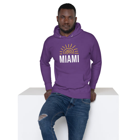MIAMI FLORIDA HOODIE W/ SUN - Unisex Premium Hoodie - Cotton Heritage M2580
