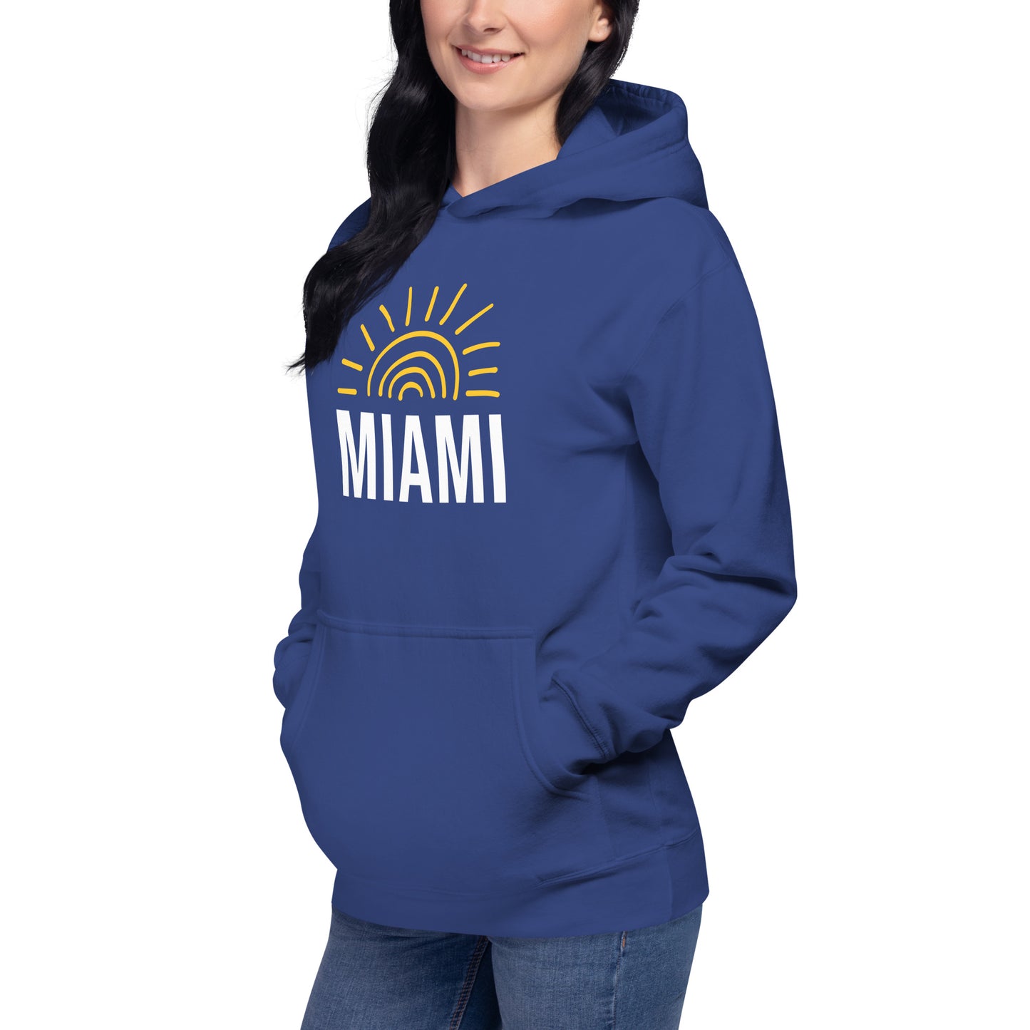 MIAMI FLORIDA HOODIE W/ SUN - Unisex Premium Hoodie - Cotton Heritage M2580