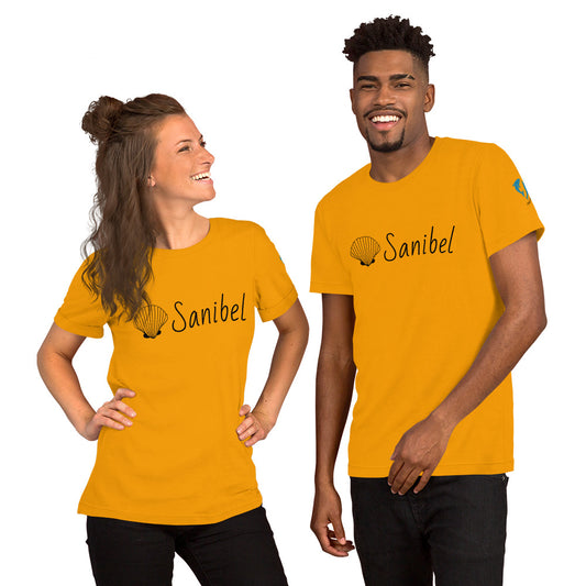 SANIBEL SHELL AND DOLPHINS Unisex t-shirt
