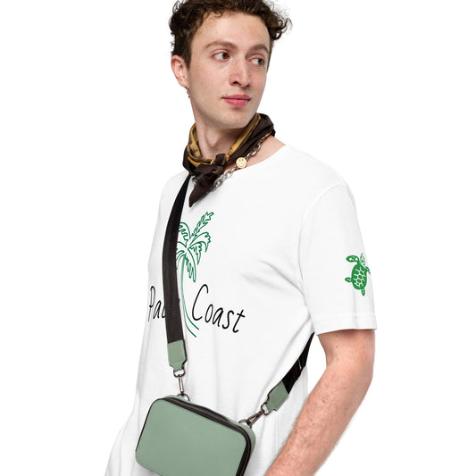 PALM COAST FLORIDA W/ PALM TREE & LEFT SLEEVE SEA TURTLE - Unisex t-shirt